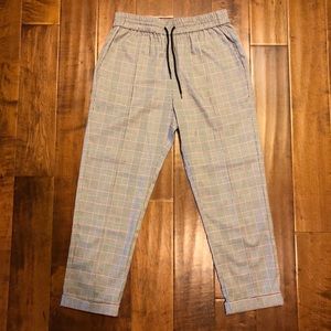 PLAID DRAWSTRING JOGGERS
